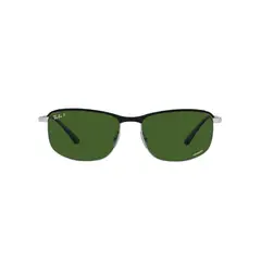 RAY BAN - Gafas de sol B3671CH Unisex . Marco Black On Silver Lente Polar Dark Green