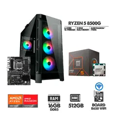 AMD - PC GAMER RYZEN 5 8500G - B650 WIFI - SSD 512GB - 16GB RAM DDR5 - CHASIS 4FANS