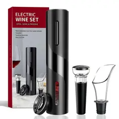 TRIPLE CLEAN - Sacacorchos Eléctrico de Botella De Vino y Accesorios