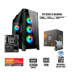 AMD - PC GAMER RYZEN 5 8600G - B650 WIFI - SSD 1TB - 32GB RAM DDR5 - CHASIS 4FANS