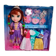 GENERICO - Muñeca Corona Princesa Vestidos Accesorios Juguete
