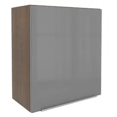 MADESA - Mueble de Cocina Superior Lux 60 cm 1 Puerta con Vidrio Superpuesto Marrón/Gris