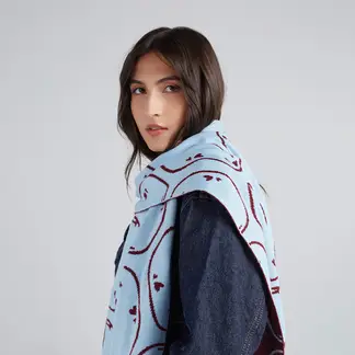 JULIANA SANCHEZ - Bufanda Capira - Vinotinto Azul
