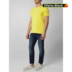 TOMMY HILFIGER - Camiseta amarilla essential con logo