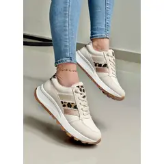 DEPORTIVA - Tenis Mujer Colores Variados Calzado Dama Casual-Beige