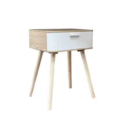 GENERICO - Mesa De Noche Nochero De Madera Con Cajón Refbegoña