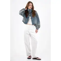 TENNIS - Jean Horseshoe con desflecado crudo para mujer
