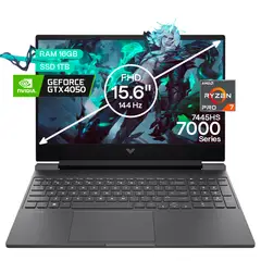 HP - Portátil Gamer Victus AMD Ryzen 7 RAM 16GB SSD 1TB RTX4050 6GB FHD156 144Hz Gamer