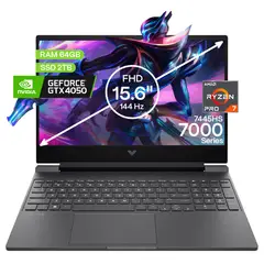 HP - Portátil Gamer Victus AMD Ryzen 7 RAM 64GB SSD 2TB RTX4050 6GB FHD156 144Hz Gamer