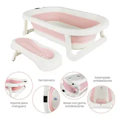 PRIORI - Bañera Bebe Plegable Splash Rosa