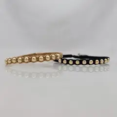 DIBESENSI JOYERIA - Combo 2 Pulseras macramé continuo En Balin liso 4mm ORO LAMINADO 18K
