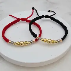 DIBESENSI JOYERIA - Combo 2 Pulseras 3 oros Balin 4-5-6mm En ORO LAMINADO 18K