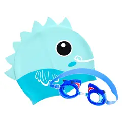 VITTORIA - Set Gorro Silicona Niños + Gafas Natación Animales Piscina