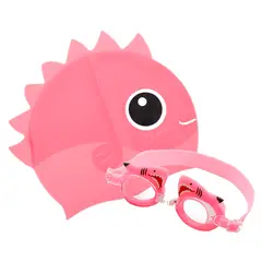 VITTORIA - Set Gorro Silicona Niños + Gafas Natación Animales Piscina