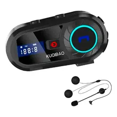 GENERICO - Intercomunicador Inalámbrico Bluetooth Kuqibao para Casco con Micrófono HD Y Radio Fm Qcarachitos