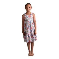 BIGBOYS - Vestido Corto Flores Salmon Niña