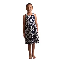 BIGBOYS - Vestido Corto Flores Azul Oscuro Niña