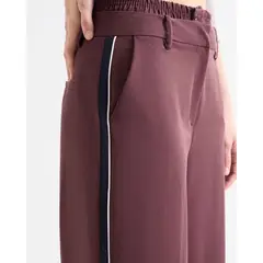 SEVEN SEVEN - Pantalón Fluido Con Franjas Laterales Para Mujer Café