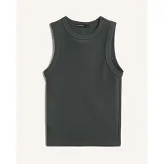 SEVEN SEVEN - Camiseta Larga En Rib Para Mujer Verde