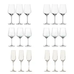 LIBBEY - Set x18 Copas Carré Optics Vino y Champagne en Vidrio