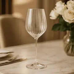 LIBBEY - Set x8 Copas Plissé Vino Blanco 380 ml y Champagne Coupe 285 ml
