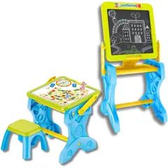 AMERICAN GENERICS - Tablero Pizzara Infantil Con Caballete 2 En 1 Con Accesorios