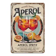 USA - Aviso Madera Coctel Vintage Aperol 2d Plano