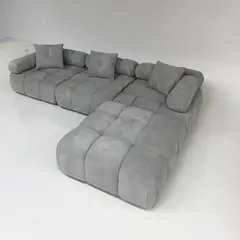 GENERICO - SALA MODULAR DE LUJO ESTILO MONACO GRIS ANTIFLUIDOS Y PET FRIENDLY