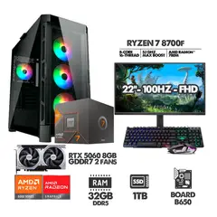 AMD - PC GAMER RYZEN 7 8700F - 32GB RAM - SSD 1TB - RTX 5060 + MONITOR 22