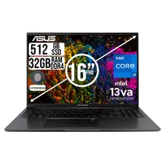 ASUS - PORTATIL VIVOBOOK INTEL CORE I7-13700H SSD 512GB RAM 32GB LED 16 FHD