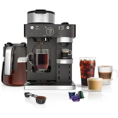 NINJA - Cafetera expreso 3 estilos de café expreso compatible con cápsulas de café de una sola porción y Nespresso