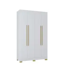 GENERICO - Closet En Madera 4 Puertas 2 Cajones De 202*120 cm ancho blanco