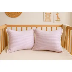 NOSSARENA - Set x 2 Cojin bebé 35x25cm color blanco con rosa