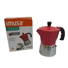 IMUSA - Cafetera Express de Aluminio 3 Tazas Roja