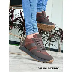 DEPORTIVA - Tenis Hombre Suaves Deportivas Caballero-Marron