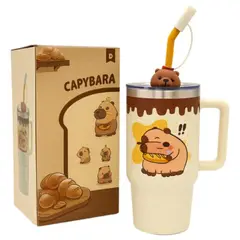TECNOHOGAR JS - Termo Botella Acero Bebida Caliente Fría Capibara 1000ml
