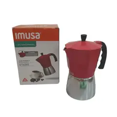 IMUSA - Cafetera Express de Aluminio 9 Tazas Roja