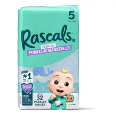 MINISTRY OF RASCALS - Pañales Rascal Cocomelon Panty T5 Bebé De 9 A 14 Kg. 32 Und