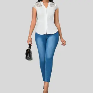 YURELKSHOP - BLUSA MANGA CORTA HOMBROS DESCUBIERTOS