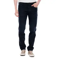 COLOR BLUE - BrixtonSlim Fit Jeans Tono Oscuro Con Reservas En Costuras