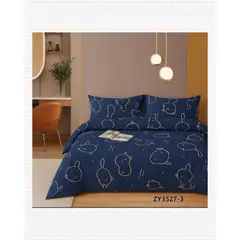 SIRENITAS - Juego de sabanas Cama Queen Azul Oscuro Gatos