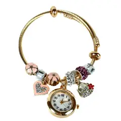 DAYOSHOP - Reloj pulsera acero inoxidable dorada corazón- con estuche