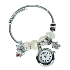DAYOSHOP - Reloj pulsera acero inoxidable plata oso- con estuche