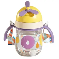 GENERICO - Vaso Con Pitillo Antiderrame Agarradera Y Correa Morado