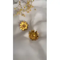GENERICO - Aretes con baño en oro de 24 kt - Aretes Néctar de Hera
