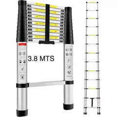 GENERICO - Escalera Telescópica Plegable Retráctil 12 Pasos 3.8 Metros