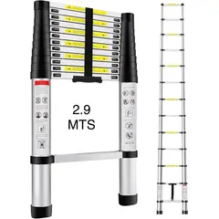 GENERICO - Escalera Telescópica Aluminio Alta Resistencia 8 Pasos 2.8 Metros