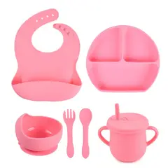 COLME TECHNOLOGY HOME - Set Vajilla En Silicona Para Bebe Cubiertos 5 Piezas Sin Bpa