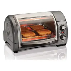 HAMILTON BEACH - Horno De Mesa Eléctrico Easy Reach Plata 120v