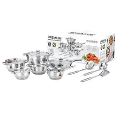 RENAHOUSE - Bateria De Ollas 15 piezas Acero Inoxidable